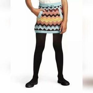 Missoni For Target Girl's XL Chevron Sweater Knit ZigZag Mini Skirt Blue Brown